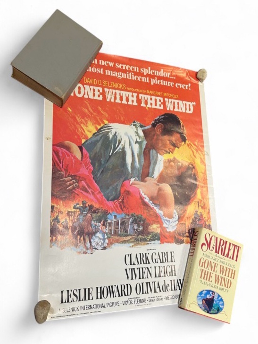 Rare Gone with the Wind Book Set & Movie Poster Bundle